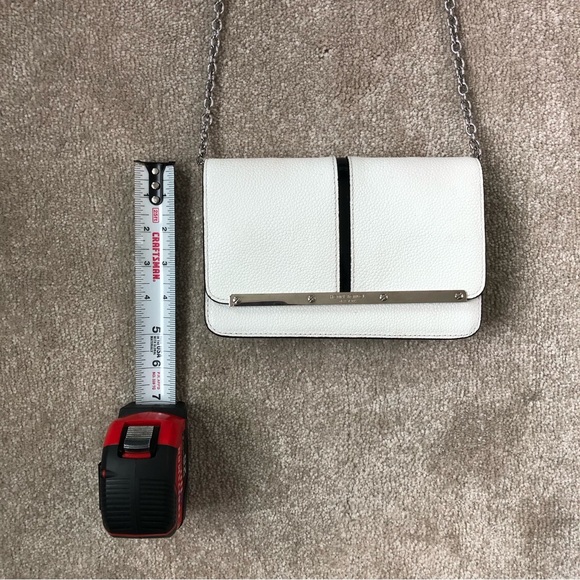 Henri Bendel White Leather Crossbody Handbag with Silver Details - Picture 15 of 15